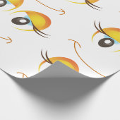 Papier Cadeau Amusement et visage simple avec des cils (Coin)