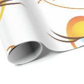 Papier Cadeau Amusement et visage simple avec des cils (Coin rond)