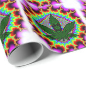 Papier Cadeau Amusement fol Rasta de mauvaise herbe de fumée (Coin rond)