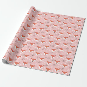 Papier Cadeau Amusement Fox : Motif de forêt mignon