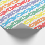 Papier Cadeau Amusement mignon de silhouette de lapins (Coin)