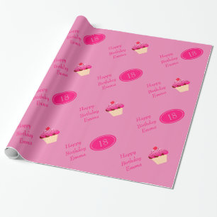 Papier Cadeau Amusement, petit gâteau rose lumineux tout cadeau