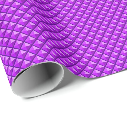 Papier Cadeau Amythyst purple, enamel look, étudiant ded grid (Coin rond)