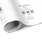 Papier Cadeau Analyser pour payer le logo de l'entreprise Q R co (Coin rond)