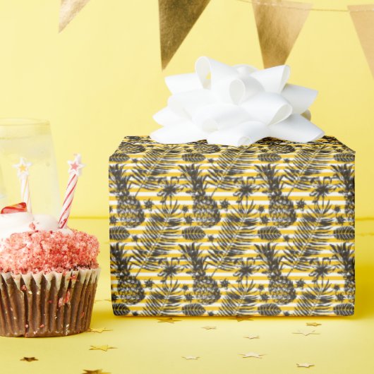 Papier Cadeau Ananas à main (Fête d'anniversaire)