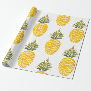 Papier Cadeau Ananas. Aquarelle peinture à la main w