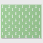 Papier Cadeau Ananas blancs sur Vert Sage (Plat)