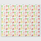 Papier Cadeau Ananas, Cerises, Donuts, Crème Glacée, Pastèque (Plat)
