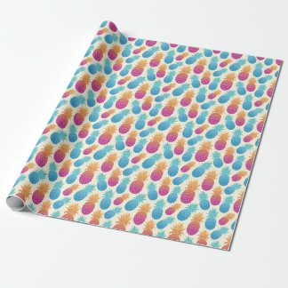 Papier Cadeau Ananas coloré Arrière - plan jaune clair