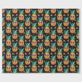 Papier Cadeau Ananas coloré dans les lunettes d'été motif (Plat)