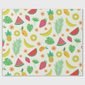Papier Cadeau Ananas fraise banane pastèque Fruits  (Plat)