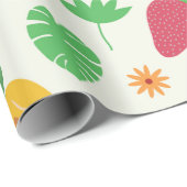 Papier Cadeau Ananas fraise banane pastèque Fruits  (Coin rond)