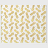 Papier Cadeau Ananas Glitzy en or (Plat)
