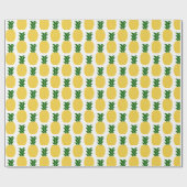 Papier Cadeau Ananas jaune (Plat)