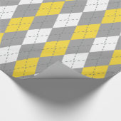 Papier Cadeau Ananas Jaune Charbon Gris Clair XL Argyle (Coin)