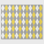 Papier Cadeau Ananas Jaune Charbon Gris Clair XL Argyle (Plat)