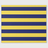 Papier Cadeau Ananas Jaune, Navy Blue XL Stripes Motif V (Plat)