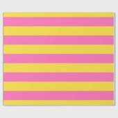 Papier Cadeau Ananas Jaune, Rose Chaud #2 XL Preppy Stripe 1X (Plat)