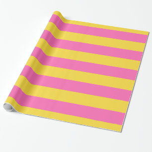 Papier Cadeau Ananas Jaune, Rose Chaud #2 XL Preppy Stripe 1X