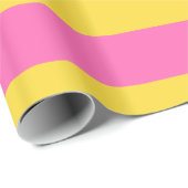 Papier Cadeau Ananas Jaune, Rose Chaud #2 XL Preppy Stripe 1X (Coin rond)