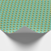 Papier Cadeau Ananas Lumineux Sur Motif Géométrique (Coin)