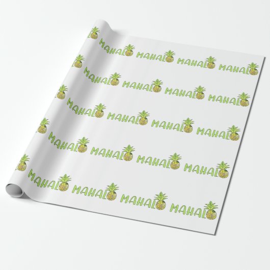 Papier Cadeau Ananas Mahalo (Déroulé)