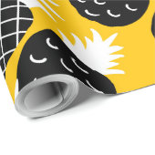 Papier Cadeau Ananas noir (Coin rond)