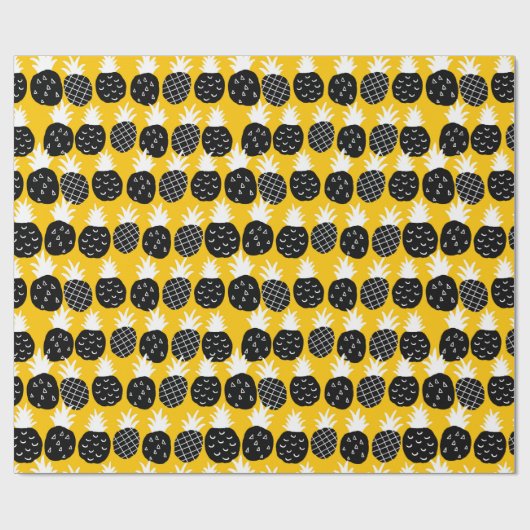Papier Cadeau Ananas noir (Plat)