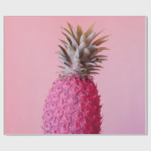 PAPIER CADEAU ANANAS ROSE (Plat)