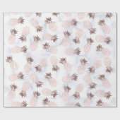Papier Cadeau ananas rose d'or de marbre blanc moderne élégant (Plat)