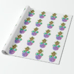 Papier Cadeau Ananas rose pourpre tropical<br><div class="desc">Papier d'emballage ananas violet rose tropical -</div>