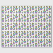 Papier Cadeau Ananas rose violet tropical (Plat)