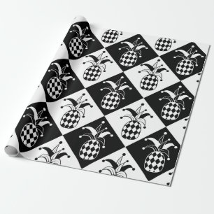 Papier Cadeau Ananas stylisé. Arlequin casquette et rhombus. Mer