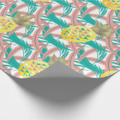 Papier Cadeau Ananas Tropical Multicolor Palm Feuille (Coin)