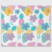 Papier Cadeau Ananas tropicaux (Plat)