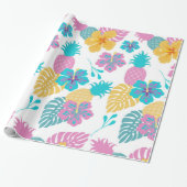 Papier Cadeau Ananas tropicaux (Déroulé)