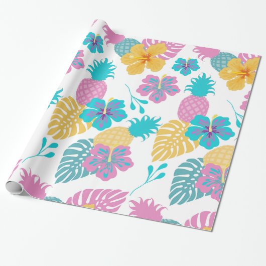 Papier Cadeau Ananas tropicaux (Déroulé)