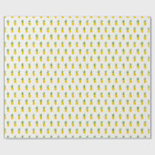 Papier Cadeau Ananas tropicaux d'or (Plat)