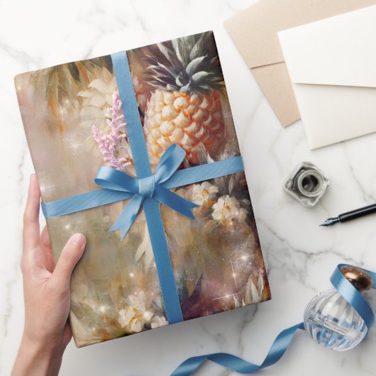 Papier Cadeau Ananas Tropicaux Éclatent (Cadeaux)