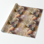 Papier Cadeau Ananas Tropicaux Éclatent (Déroulé)