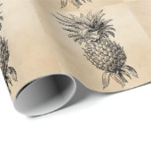 Papier Cadeau Ananas vintages d'illustration d'ananas de 1800s (Coin rond)