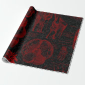 Papier Cadeau Anatomie du Vampyre à motifs Crimson et Damas Noir (Déroulé)