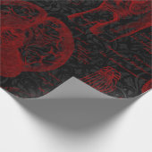 Papier Cadeau Anatomie du Vampyre à motifs Crimson et Damas Noir (Coin)