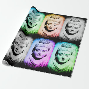 Papier Cadeau Ancien Bouddha multicolore & Shakyamuni