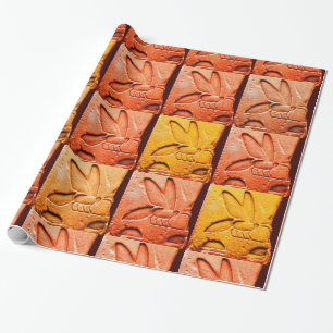 PAPIER CADEAU ANCIEN JAUNE ROUGE HONEY BEE BEEKEEPER