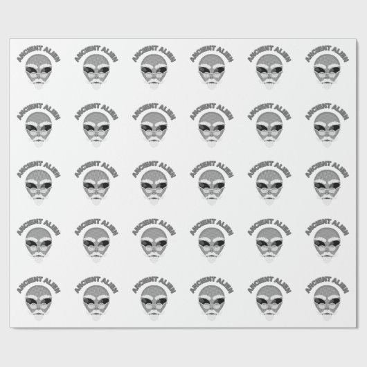 Papier Cadeau Ancien journal en chef Alien (Plat)