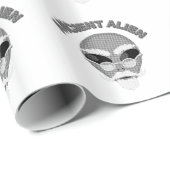 Papier Cadeau Ancien journal en chef Alien (Coin rond)