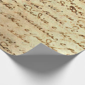 Papier Cadeau Ancien manuscrit du 1700 siècle écrit à l'encre  (Coin)