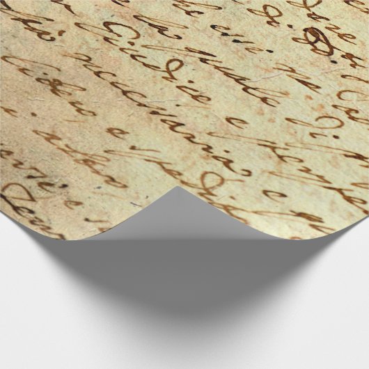 Papier Cadeau Ancien manuscrit du 1700 siècle écrit à l'encre (Coin)