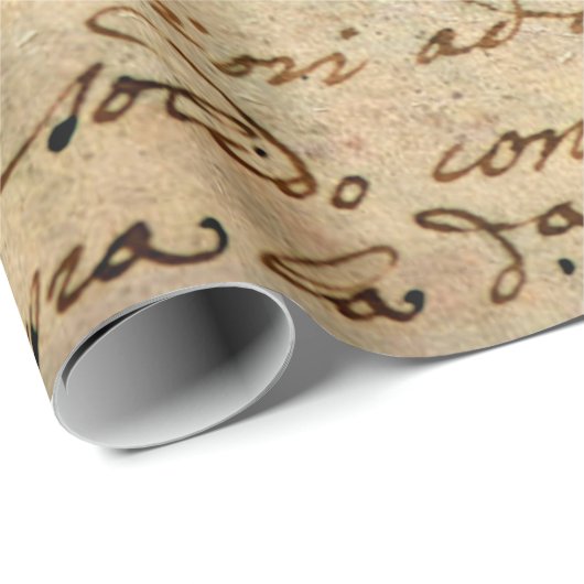 Papier Cadeau Ancien manuscrit du 1700 siècle écrit à l'encre  (Coin rond)